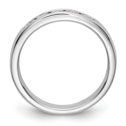 14K Weißgold 5-Stein-Diamantring mit Kanalfassung