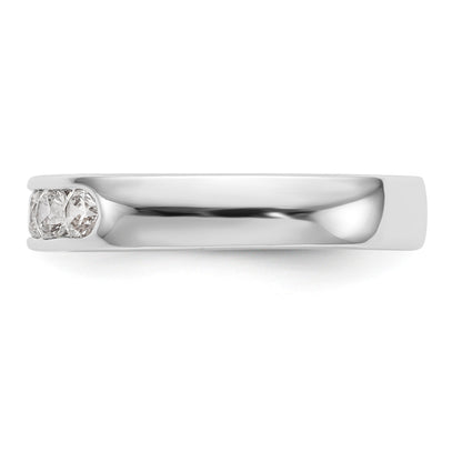14K Weißgold 5-Stein-Diamantring mit Kanalfassung