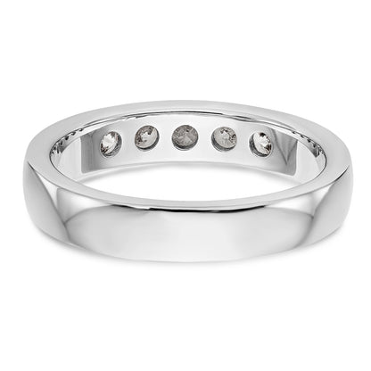 14K Weißgold 5-Stein-Diamantring mit Kanalfassung