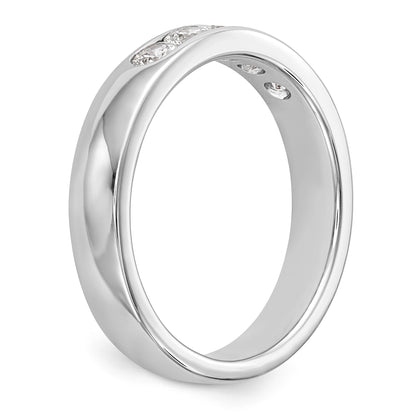 14K Weißgold 5-Stein-Diamantring mit Kanalfassung