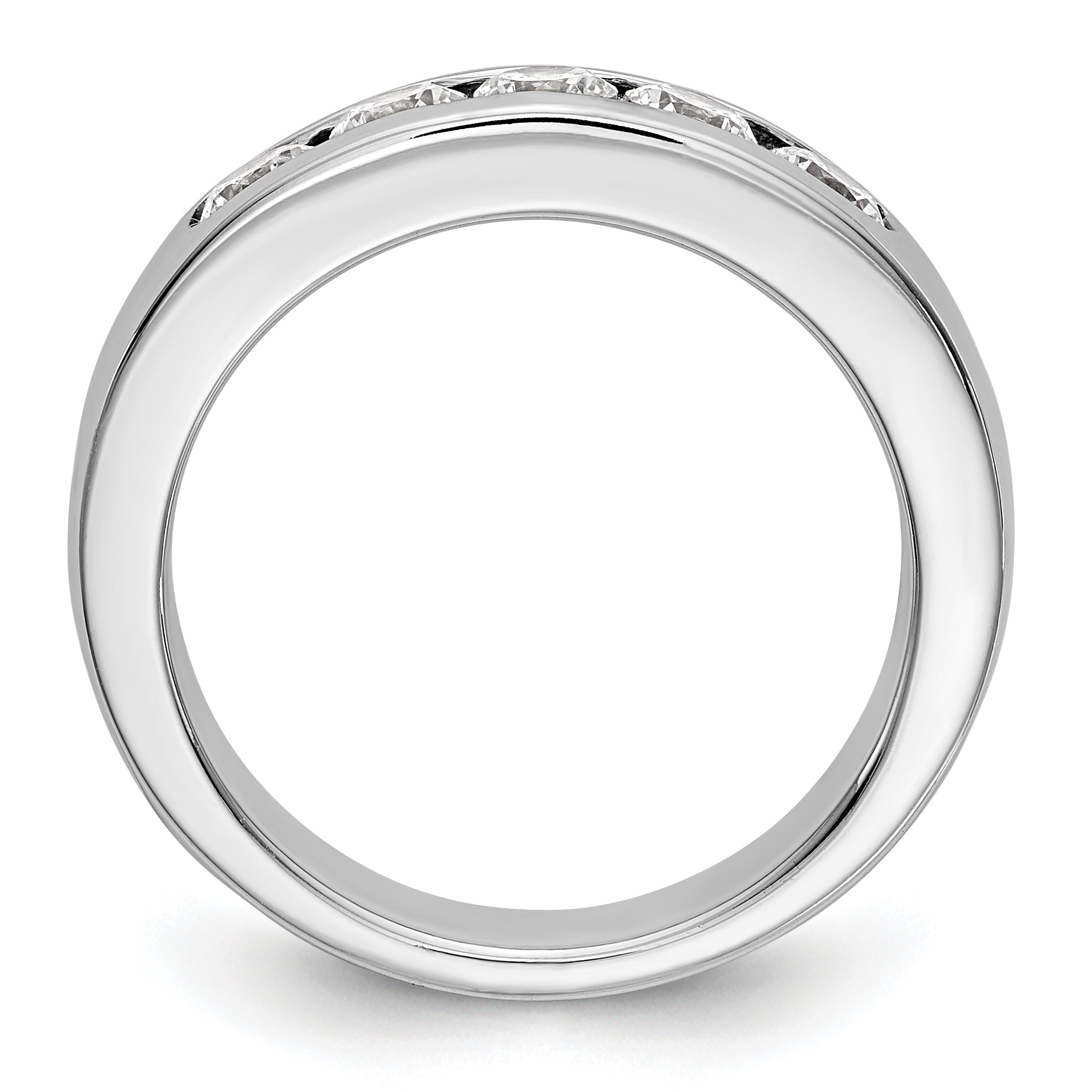 14K Weißgold Ring mit 5 Diamanten in Kanalfassung