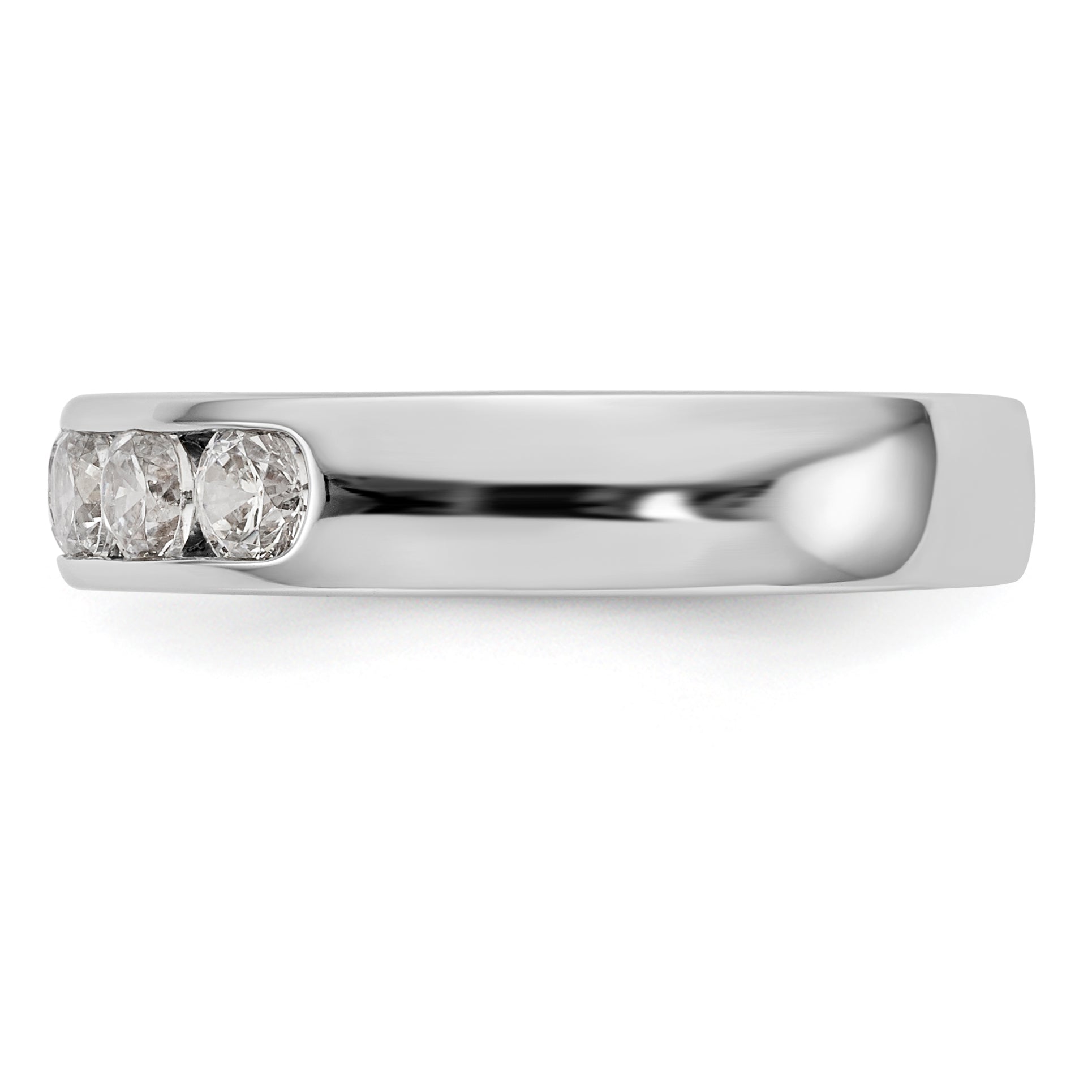 14K Weißgold Ring mit 5 Diamanten in Kanalfassung