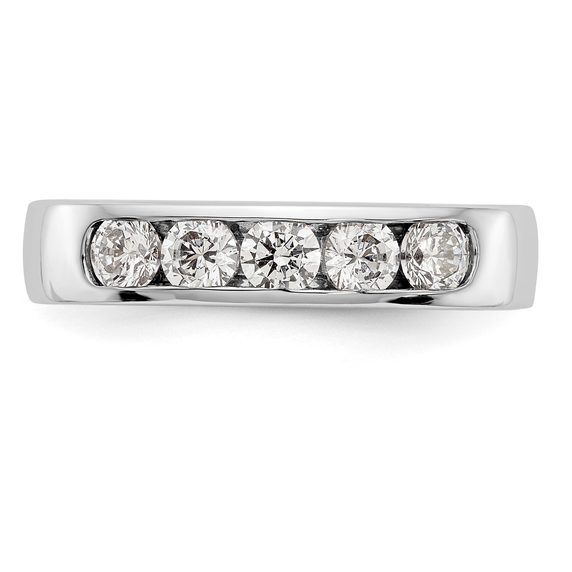 14K Weißgold Ring mit 5 Diamanten in Kanalfassung