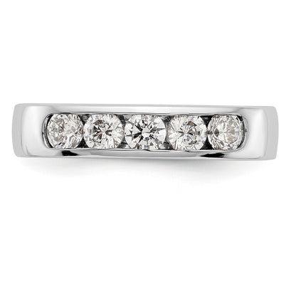 14K Weißgold Ring mit 5 Diamanten in Kanalfassung