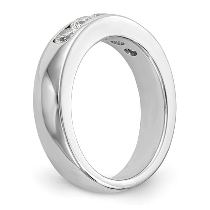 14K Weißgold Ring mit 5 Diamanten in Kanalfassung