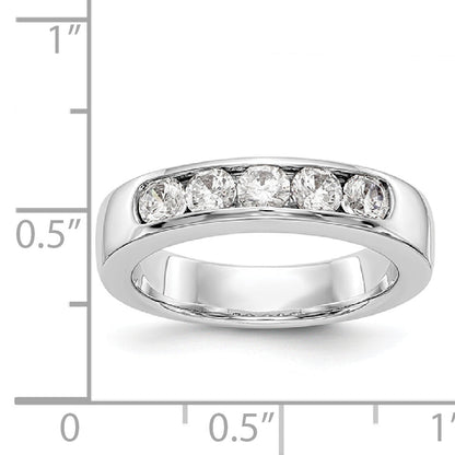 14K Weißgold Ring mit 5 Diamanten in Kanalfassung