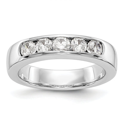 14K Weißgold Ring mit 5 Diamanten in Kanalfassung