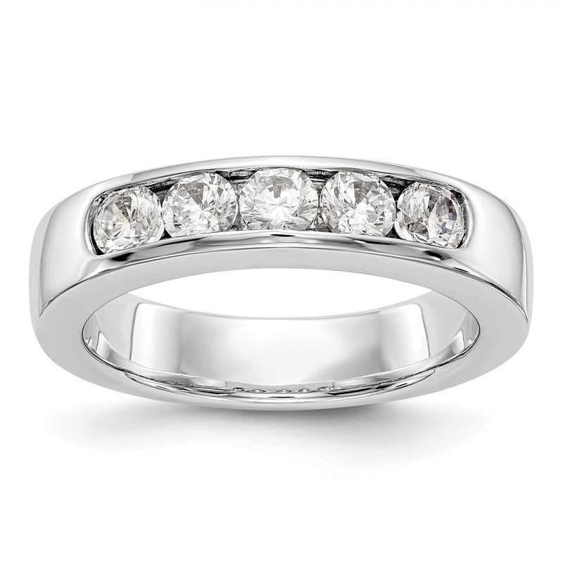 14K Weißgold Ring mit 5 Diamanten in Kanalfassung