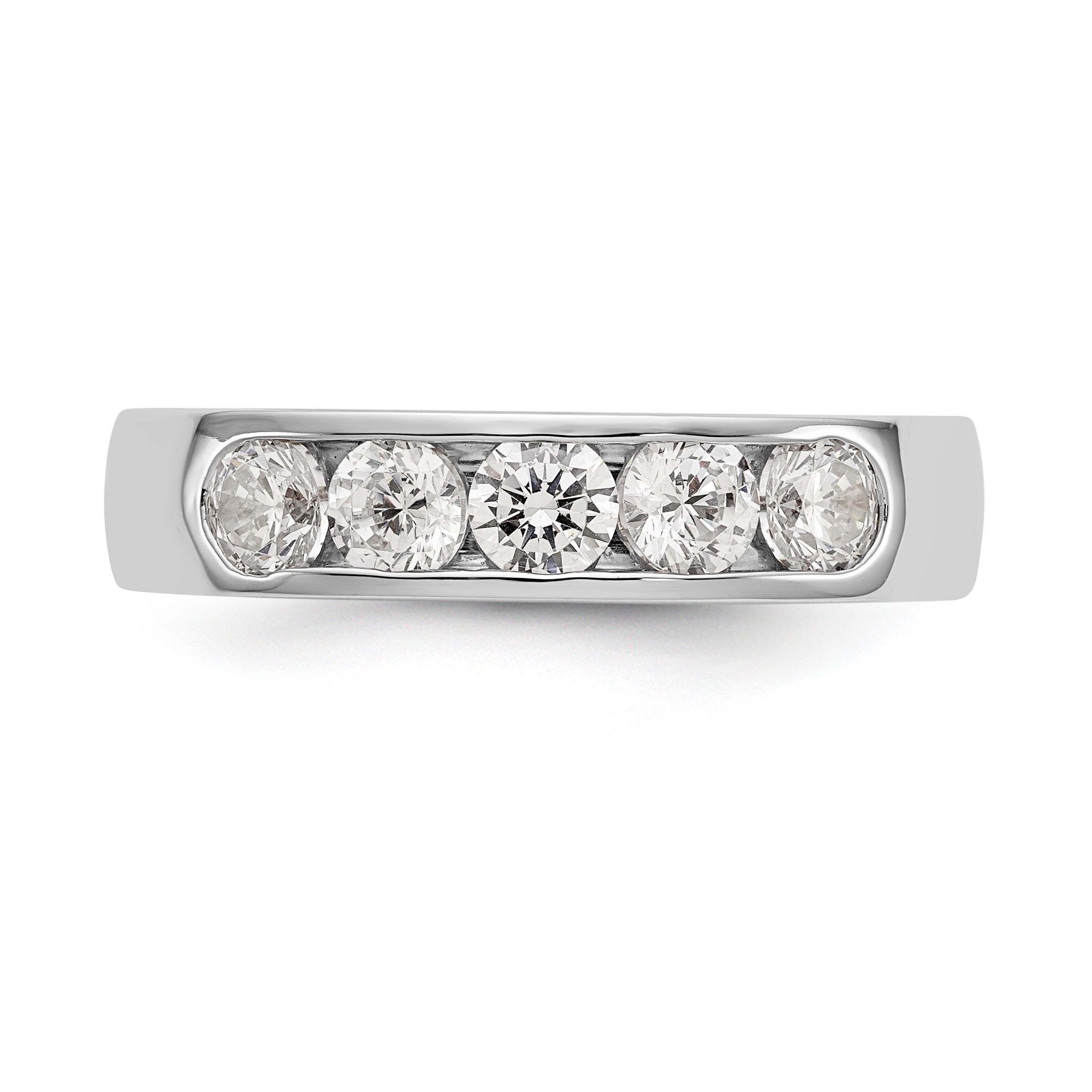 585 Weißgold Diamant-Ring mit 5 Steinen, kanalgefasst