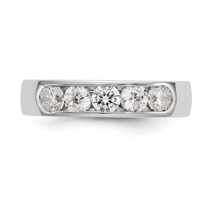 585 Weißgold Diamant-Ring mit 5 Steinen, kanalgefasst