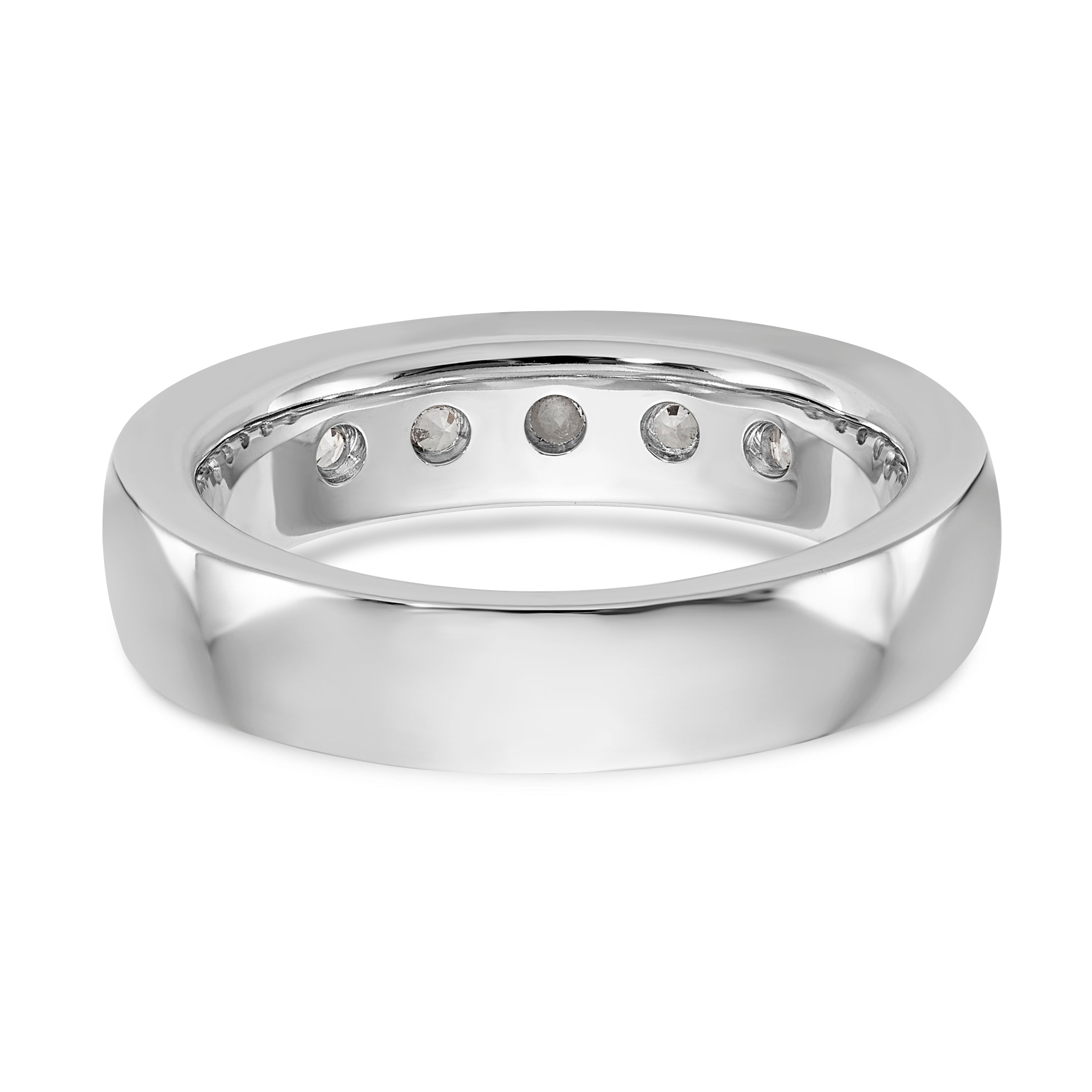 585 Weißgold Diamant-Ring mit 5 Steinen, kanalgefasst