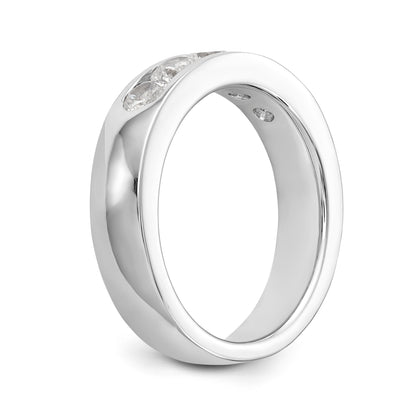 585 Weißgold Diamant-Ring mit 5 Steinen, kanalgefasst