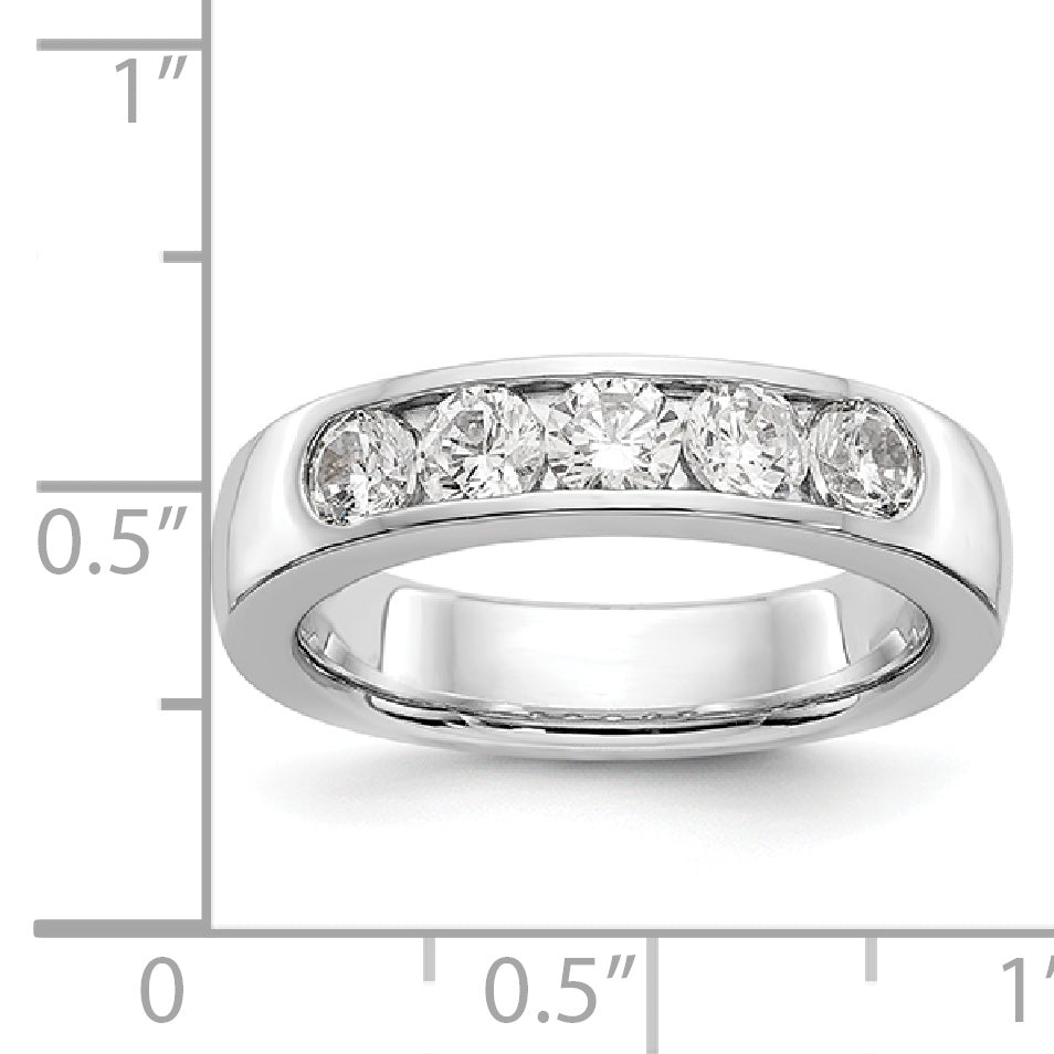 585 Weißgold Diamant-Ring mit 5 Steinen, kanalgefasst