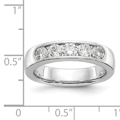 585 Weißgold Diamant-Ring mit 5 Steinen, kanalgefasst
