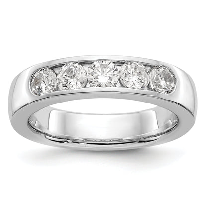 585 Weißgold Diamant-Ring mit 5 Steinen, kanalgefasst