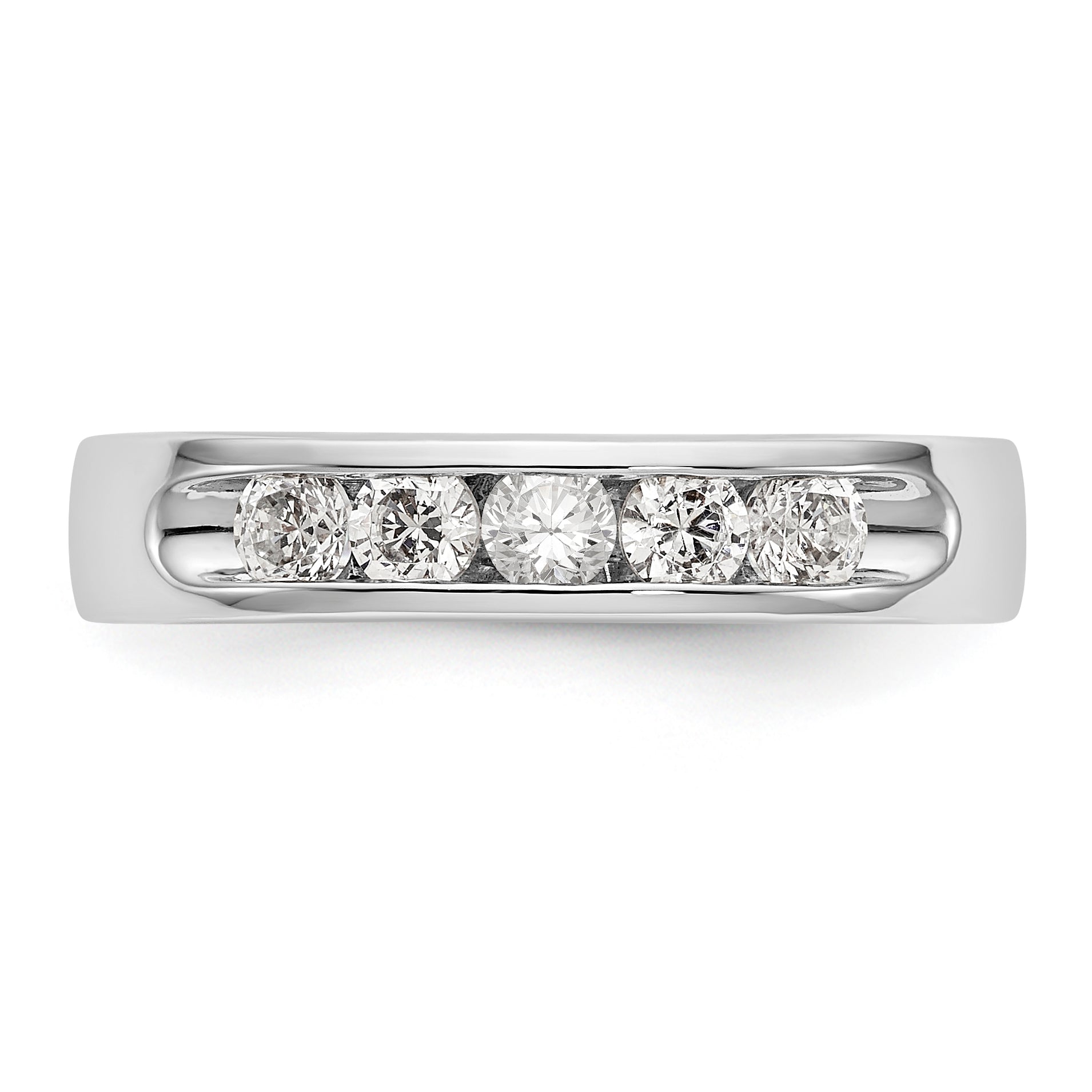 Ring aus 14K Weißgold mit 5 Diamanten in Kanalfassung