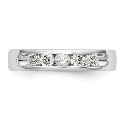 Ring aus 14K Weißgold mit 5 Diamanten in Kanalfassung