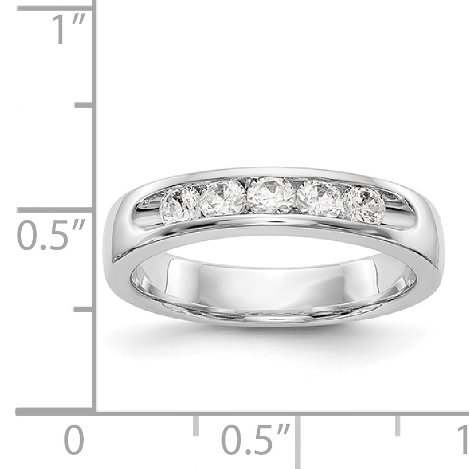 Ring aus 14K Weißgold mit 5 Diamanten in Kanalfassung