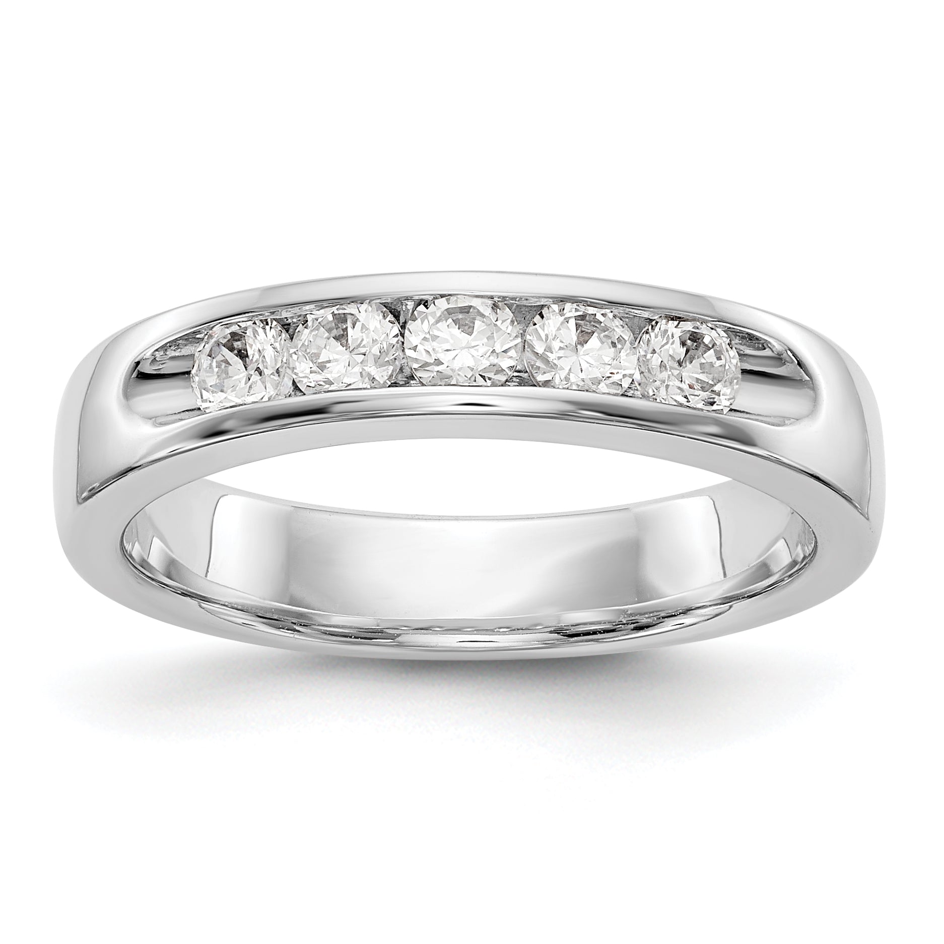 Ring aus 14K Weißgold mit 5 Diamanten in Kanalfassung