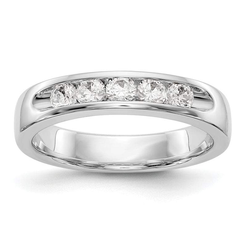 Ring aus 14K Weißgold mit 5 Diamanten in Kanalfassung