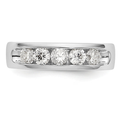 14K Weißgold Diamant-Ring mit 5 Steinen in Kanalfassung