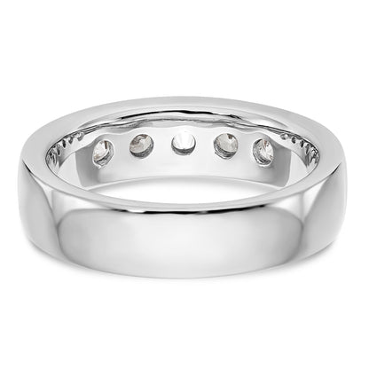 14K Weißgold Diamant-Ring mit 5 Steinen in Kanalfassung