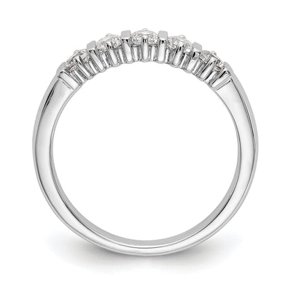 14K Weißgold Diamant Ring mit 5 Steinen
