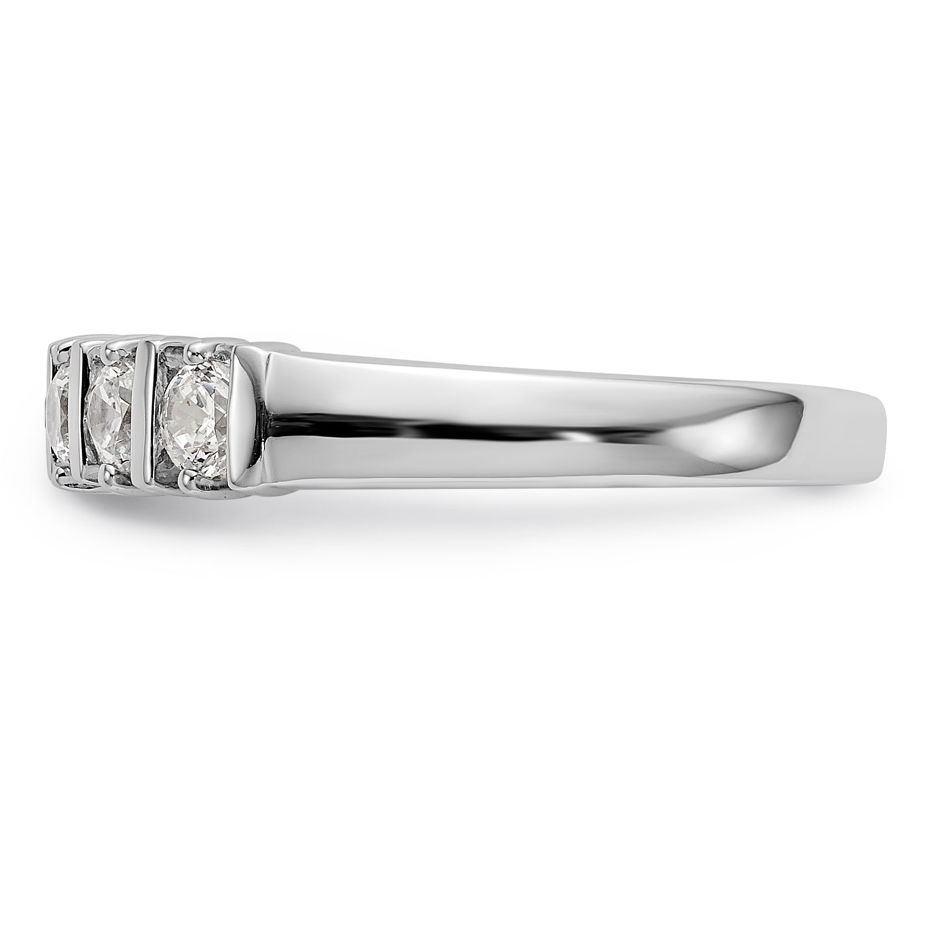 14K Weißgold Diamant Ring mit 5 Steinen