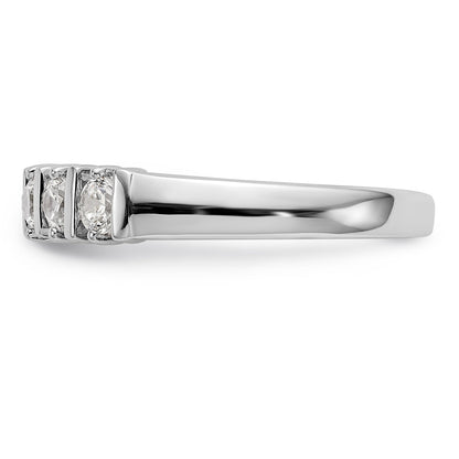 14K Weißgold Diamant Ring mit 5 Steinen