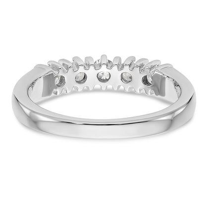 14K Weißgold Diamant Ring mit 5 Steinen