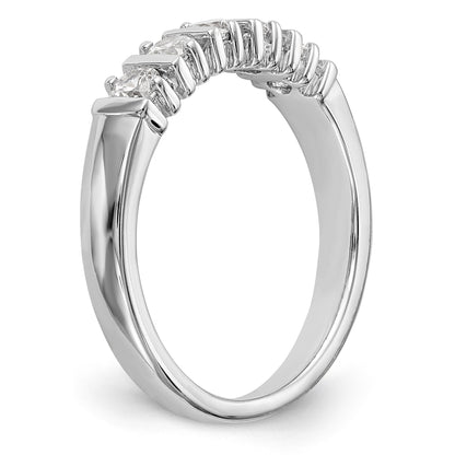 14K Weißgold Diamant Ring mit 5 Steinen