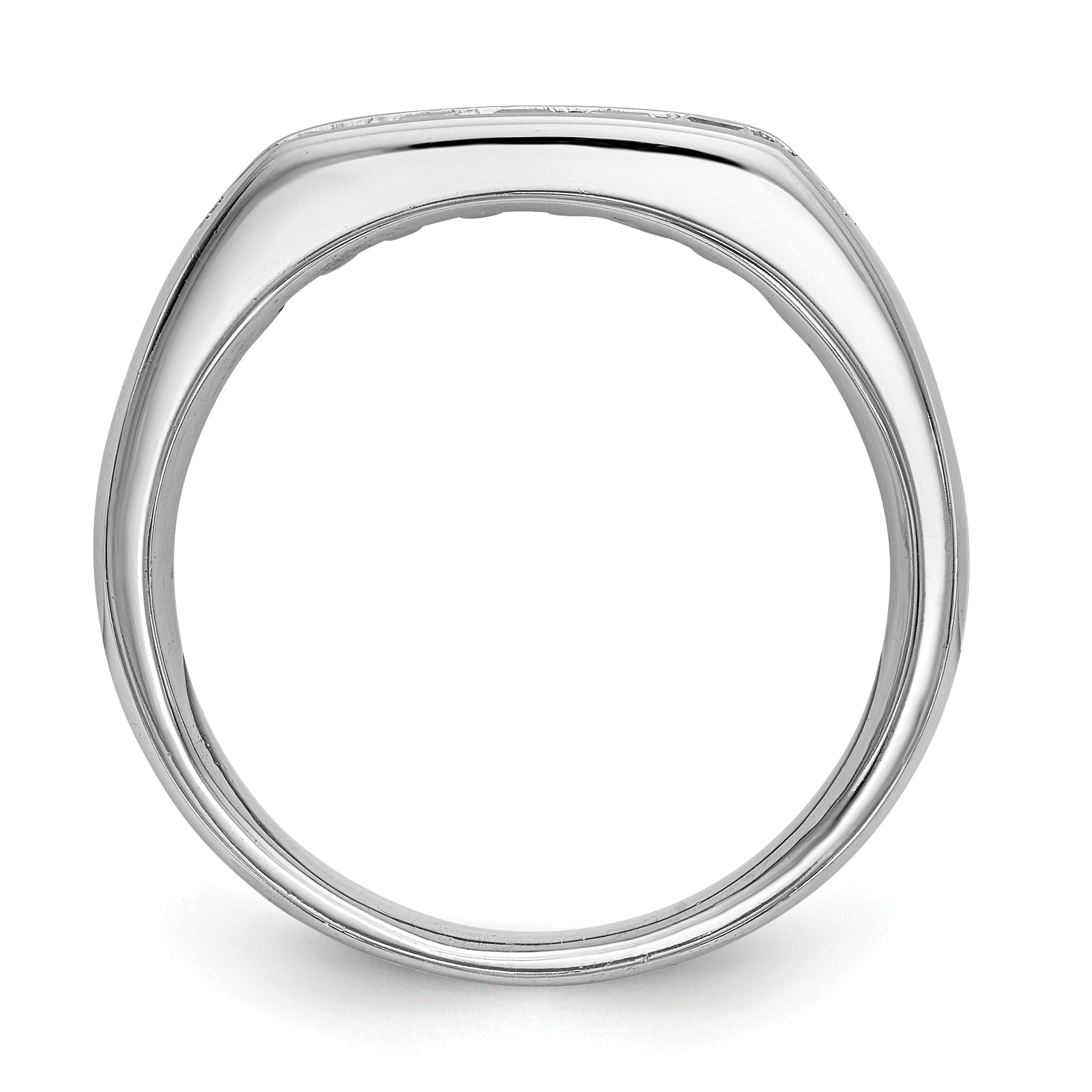 14K Weißgold Ring mit 7 Diamanten in Kanalfassung