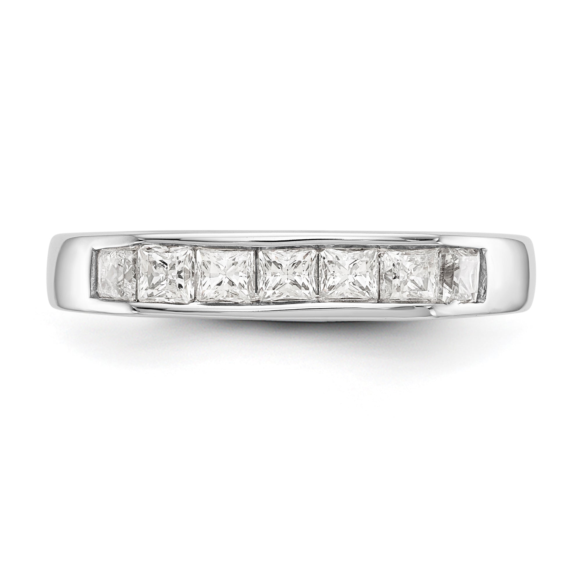 14K Weißgold Ring mit 7 Diamanten in Kanalfassung