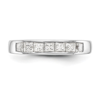 14K Weißgold Ring mit 7 Diamanten in Kanalfassung