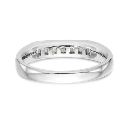 14K Weißgold Ring mit 7 Diamanten in Kanalfassung