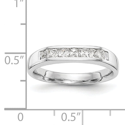 14K Weißgold Ring mit 7 Diamanten in Kanalfassung