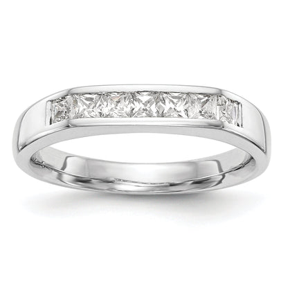 14K Weißgold Ring mit 7 Diamanten in Kanalfassung