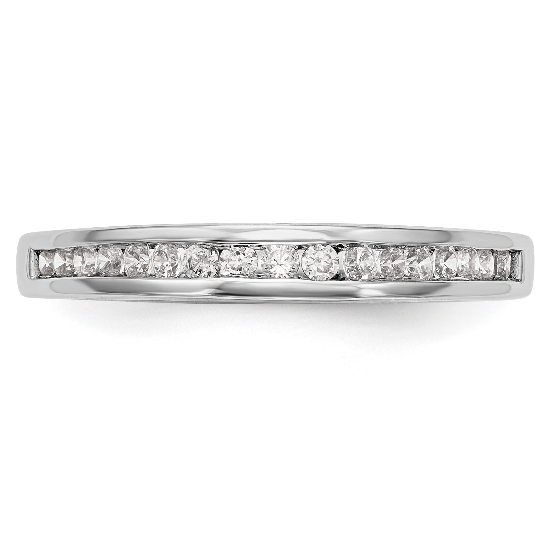 14K Weißgold Diamant-Ring mit Kanalfassung