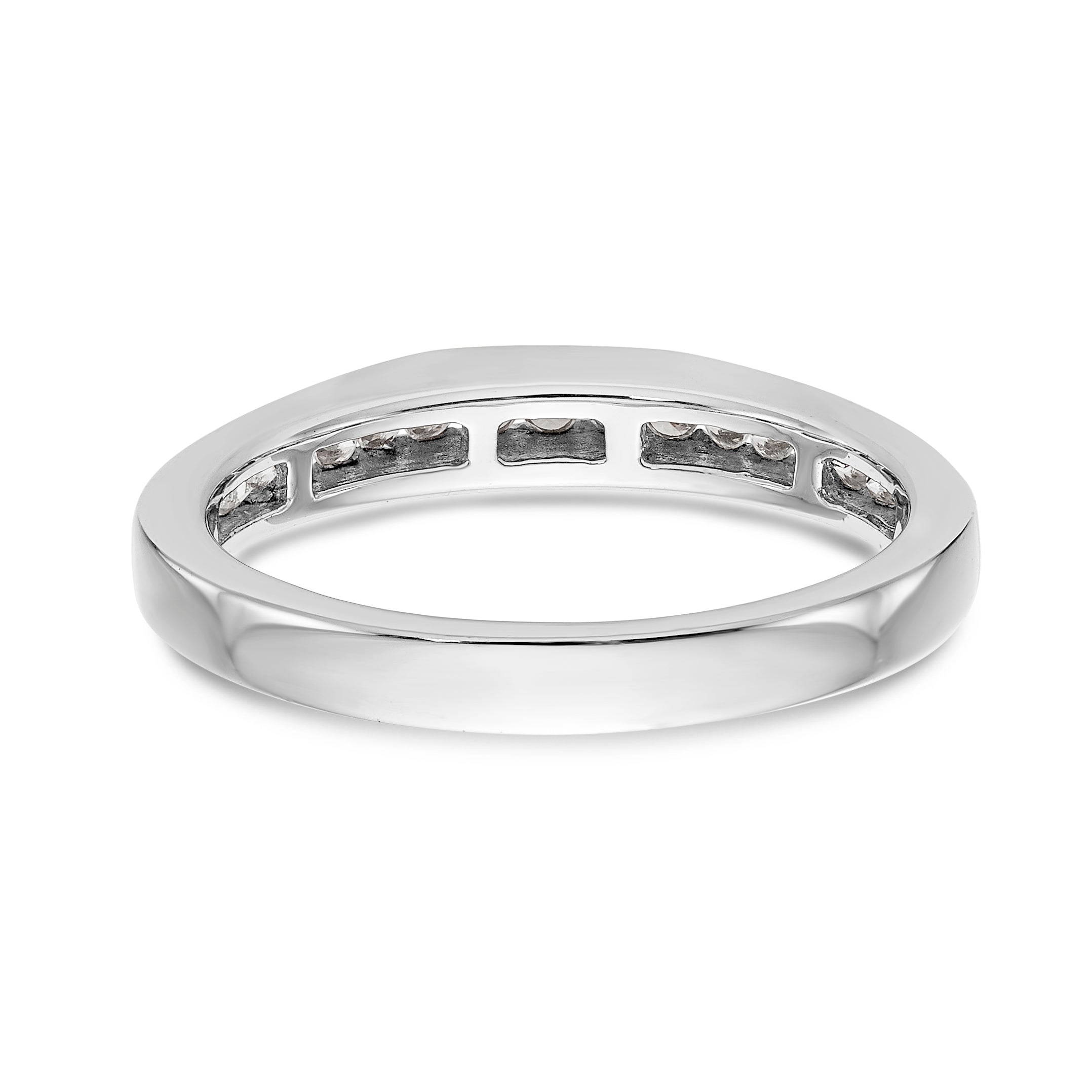 14K Weißgold Diamant-Ring mit Kanalfassung