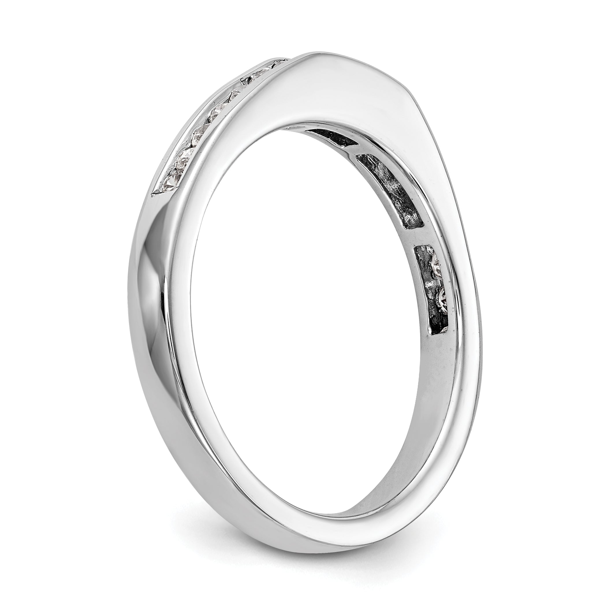 14K Weißgold Diamant-Ring mit Kanalfassung