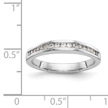 14K Weißgold Diamant-Ring mit Kanalfassung