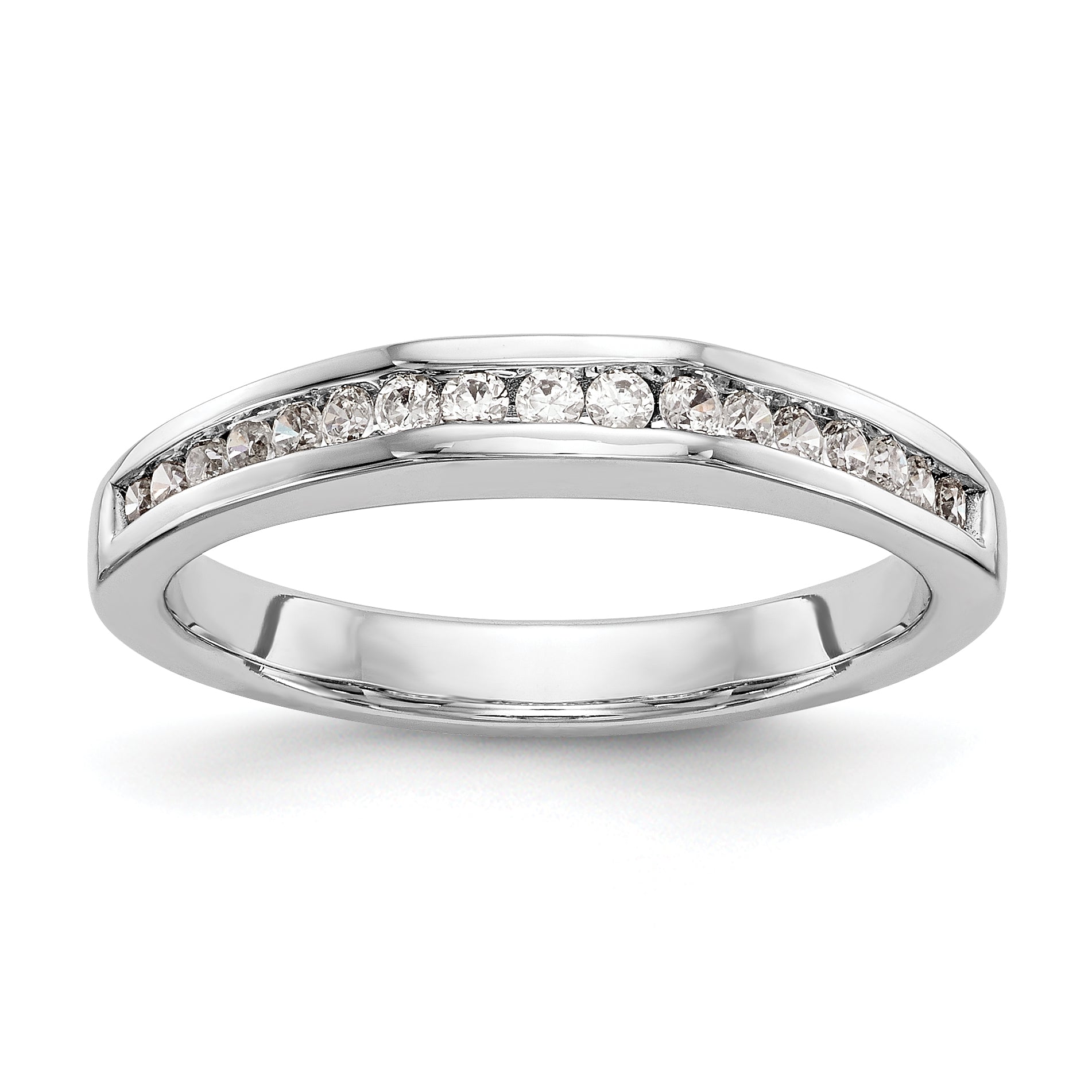 14K Weißgold Diamant-Ring mit Kanalfassung