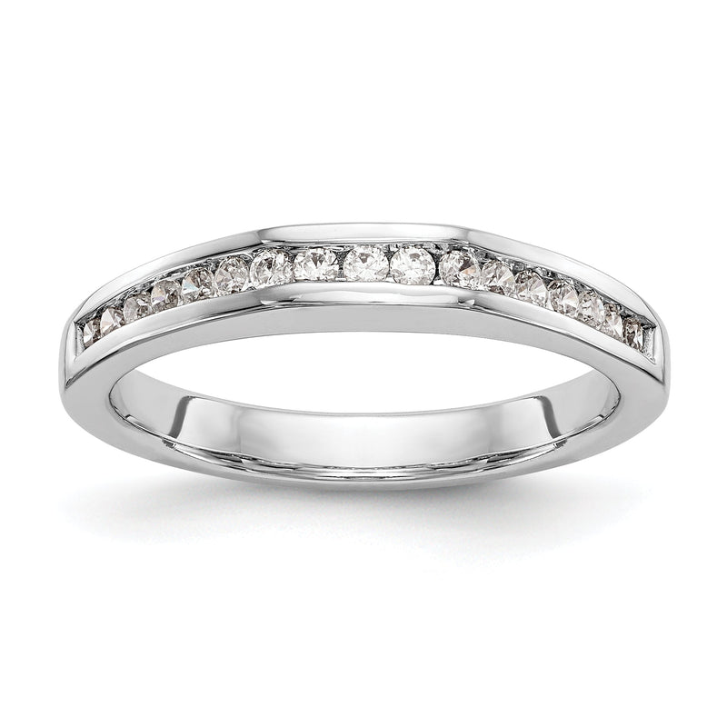 14K Weißgold Diamant-Ring mit Kanalfassung