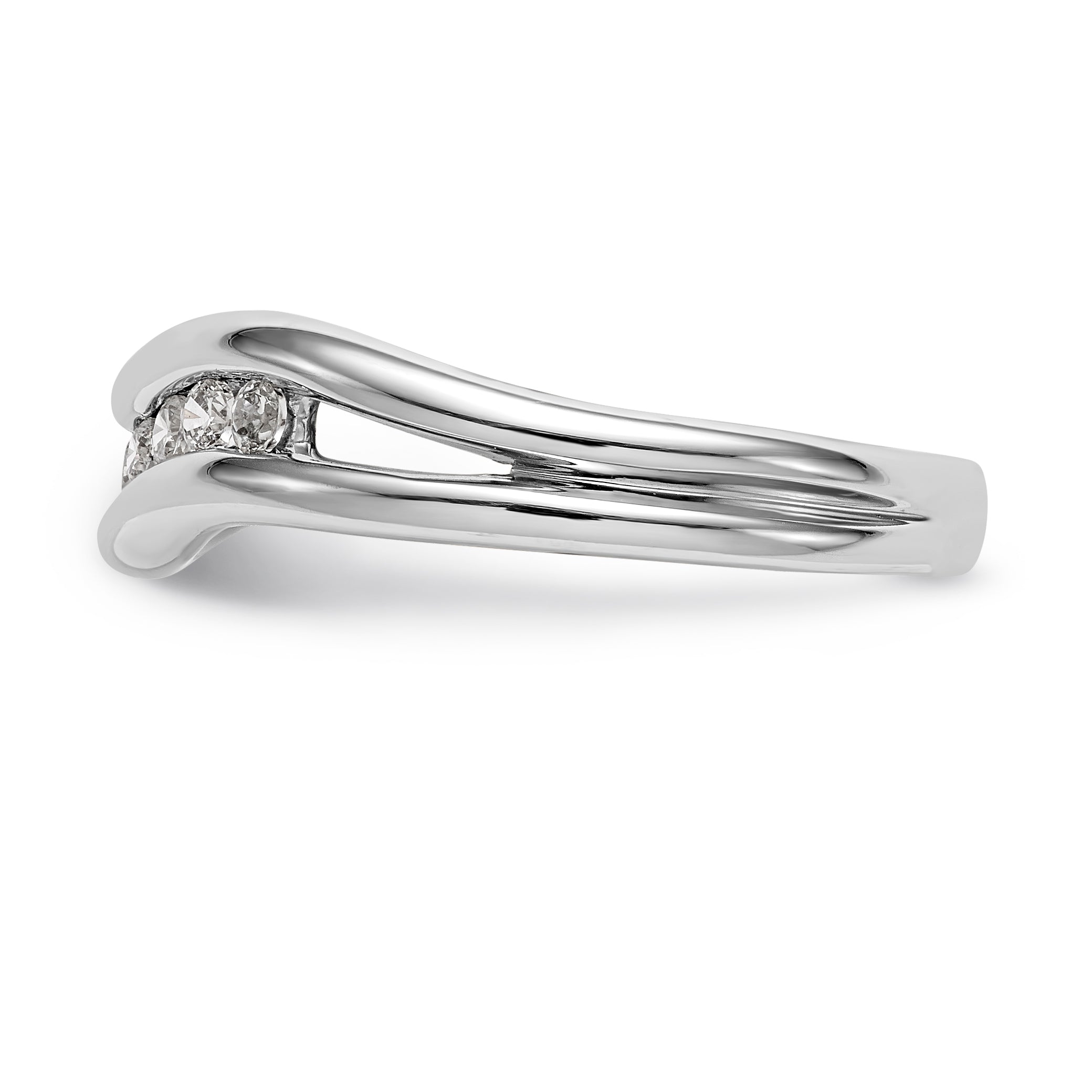 14K Weißgold Ring mit Diamanten in Kanalfassung