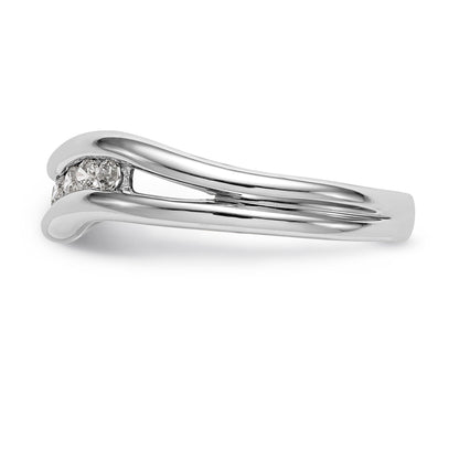14K Weißgold Ring mit Diamanten in Kanalfassung