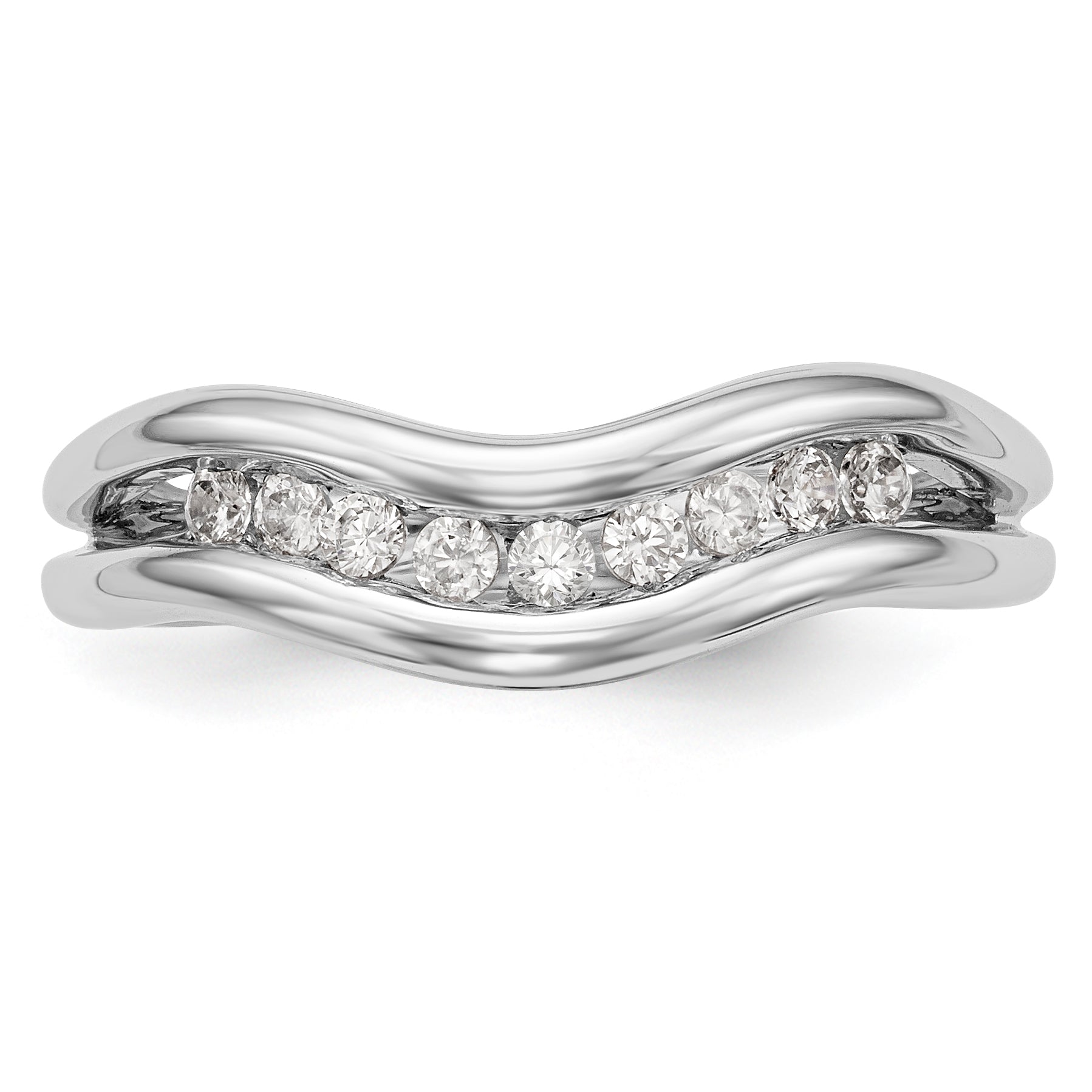 14K Weißgold Ring mit Diamanten in Kanalfassung