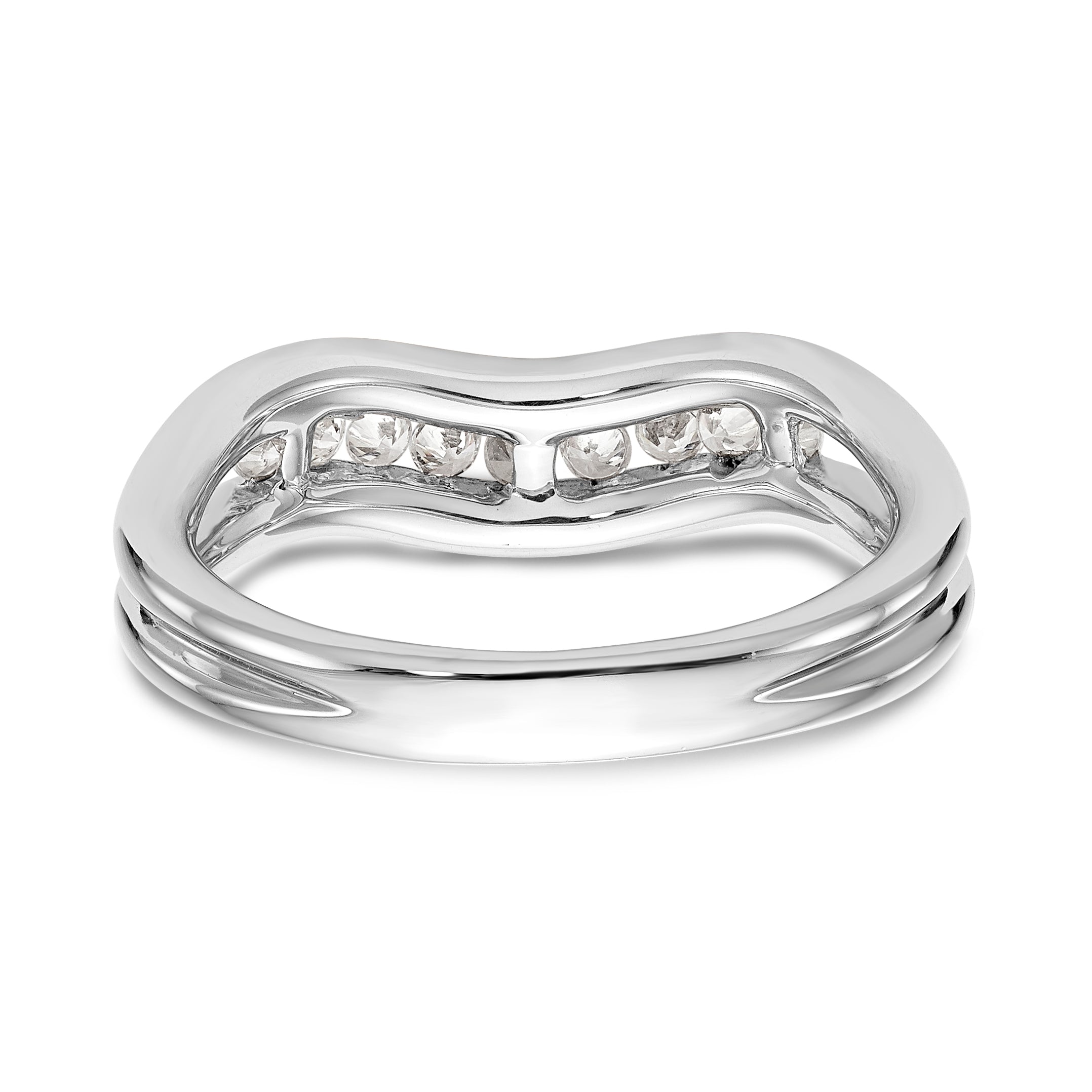 14K Weißgold Ring mit Diamanten in Kanalfassung