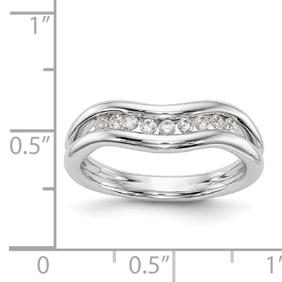 14K Weißgold Ring mit Diamanten in Kanalfassung