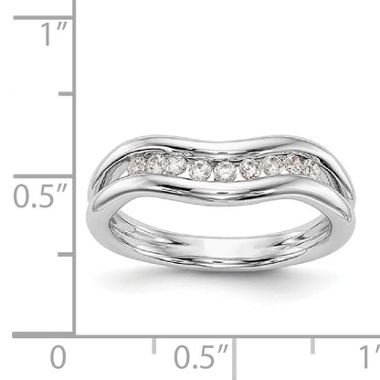 14K Weißgold Ring mit Diamanten in Kanalfassung