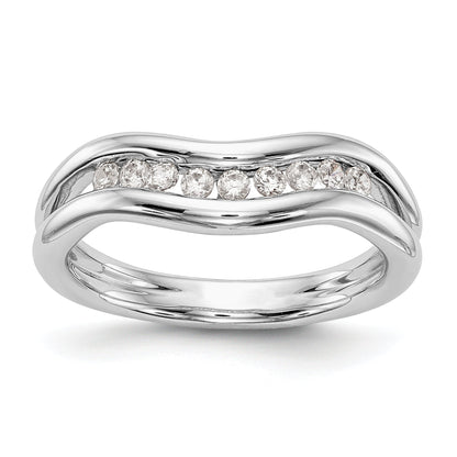 14K Weißgold Ring mit Diamanten in Kanalfassung